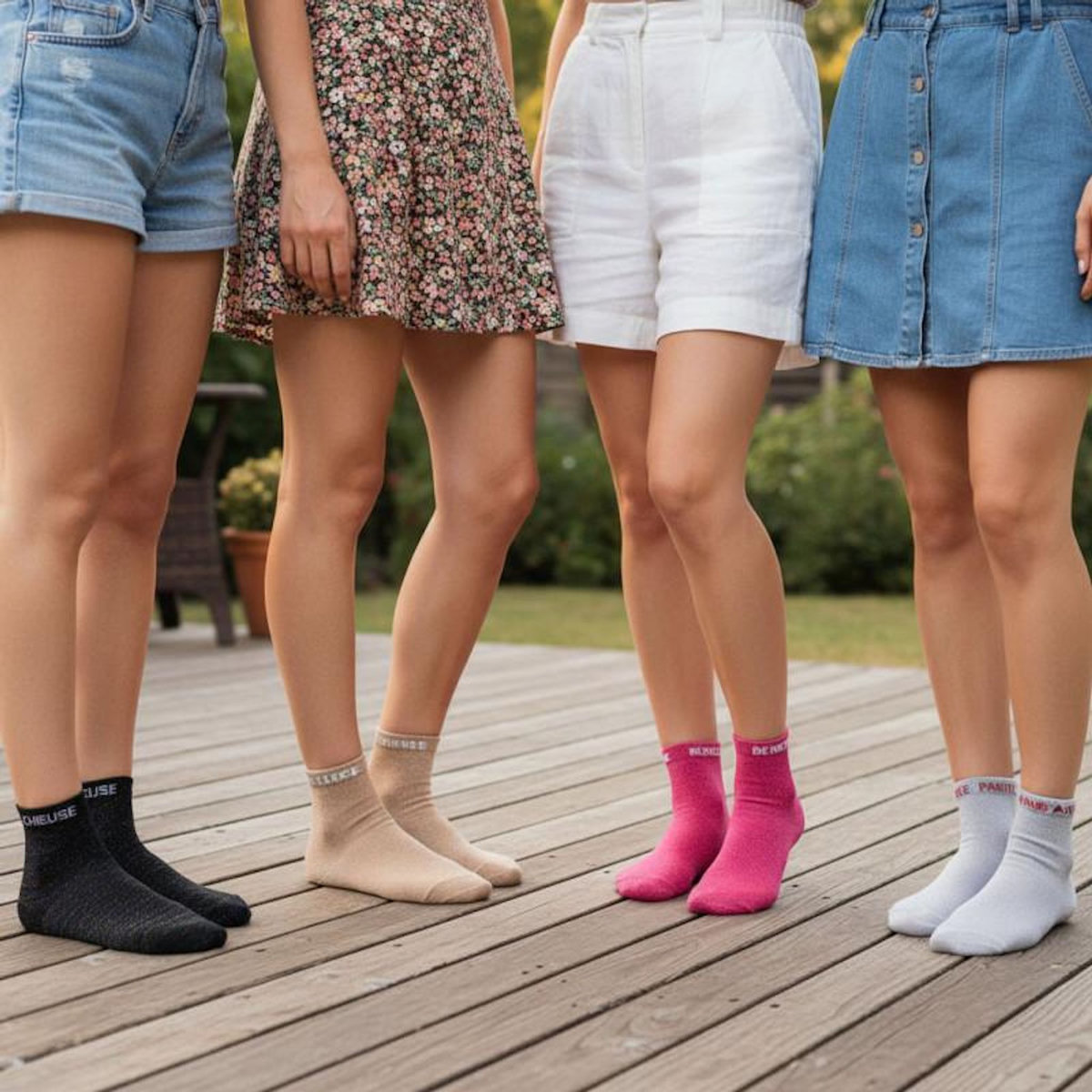 OZABI OZABI Chaussettes Femme a Paillettes Soquettes Pack de 4 Paires