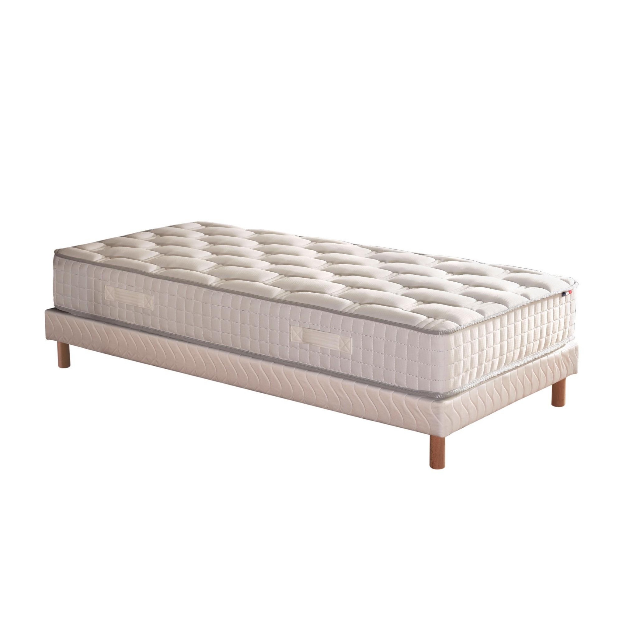 Voir la diapositive 2 : IDLITERIE Ensemble literie : matelas à ressorts COSMOS et sommier - qualité française