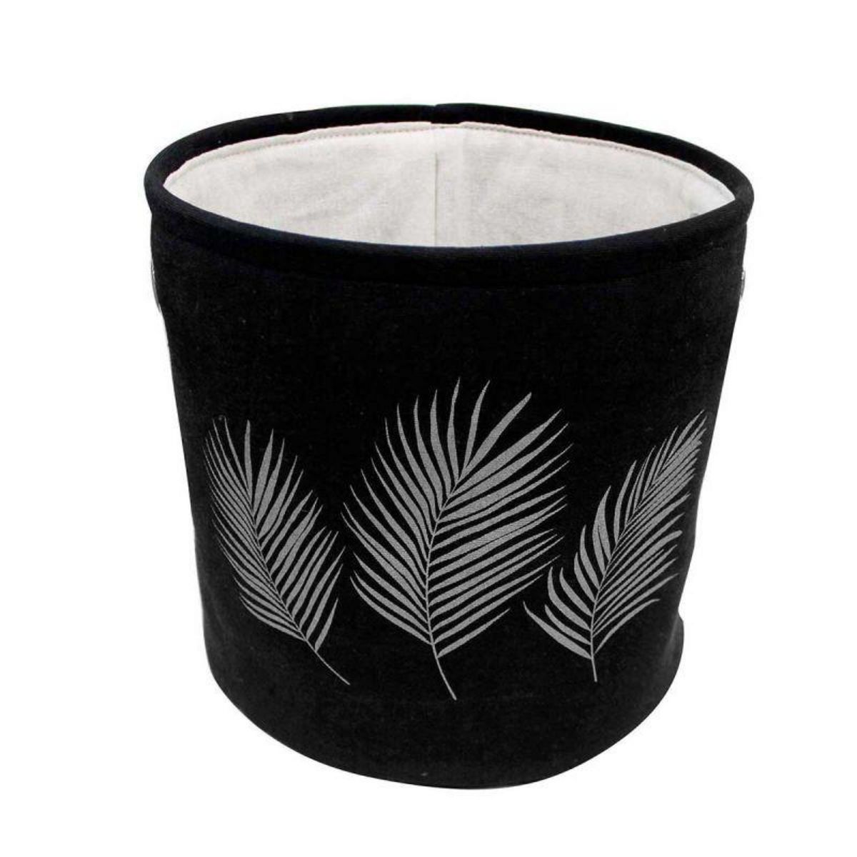 Paris Prix Panier de Rangement Imprimé  Orbella  30cm Noir & Argent