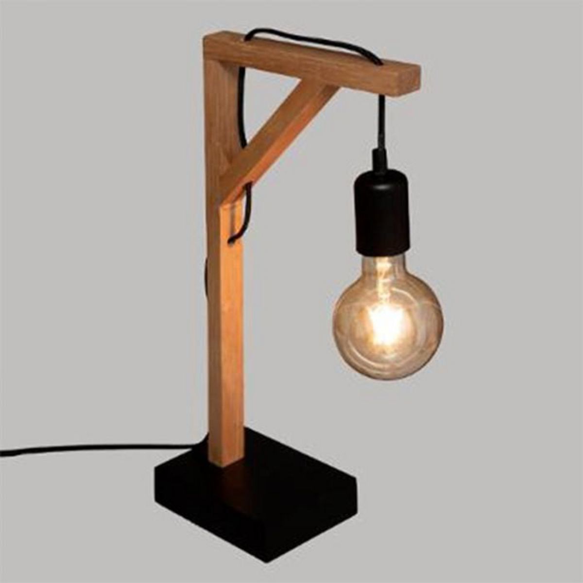Paris Prix Lampe à Poser Design  Wild  46cm Noir & Naturel