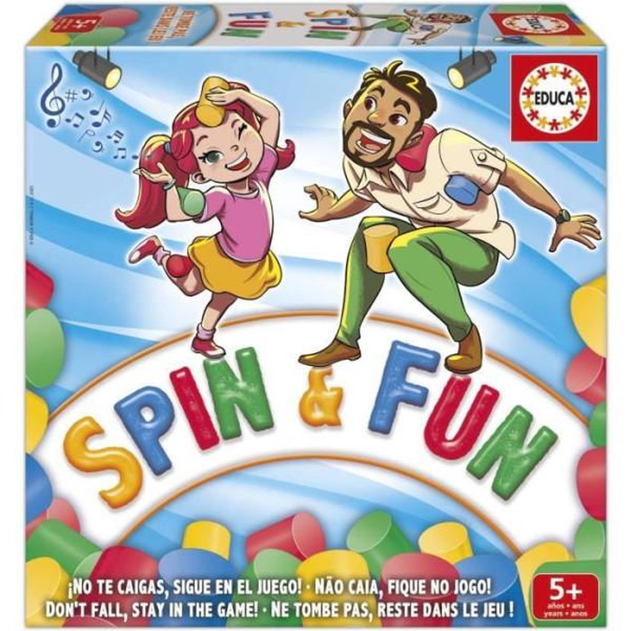 EDUCA Spin & Fun - Jeu d'équilibre - EDUCA - Teste l'agilité et l'équilibre - 2 a 4 joueurs - Des 5 ans
