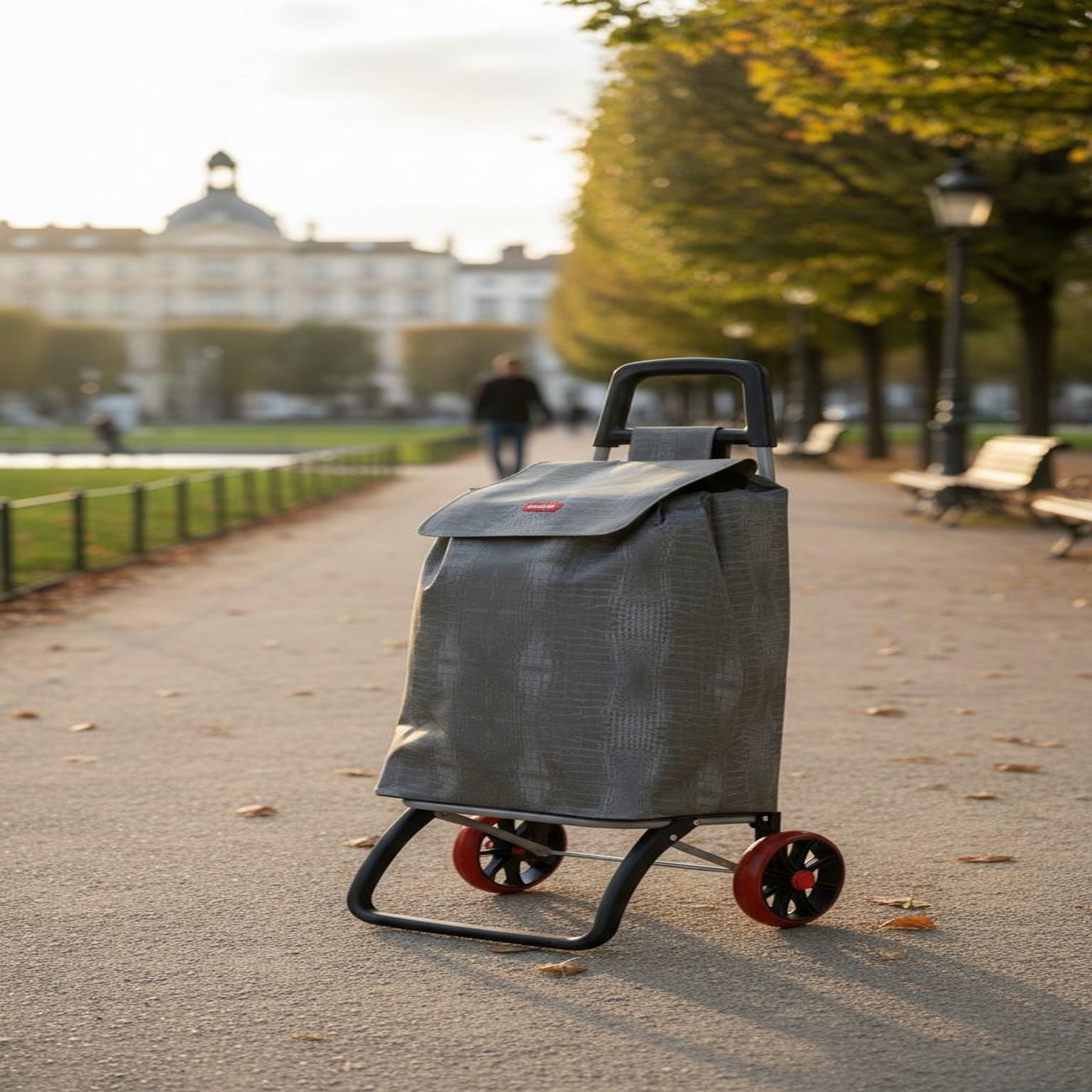 Voir la diapositive 2 : Caddie Chariot de courses à motif 50L 2 roues modèle - CAD016