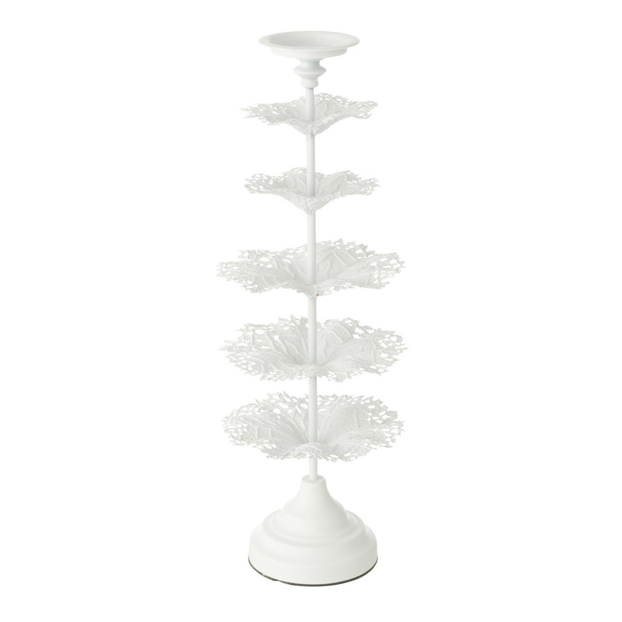 J-LINE Photophore Design en Métal  Arbre  62cm Blanc
