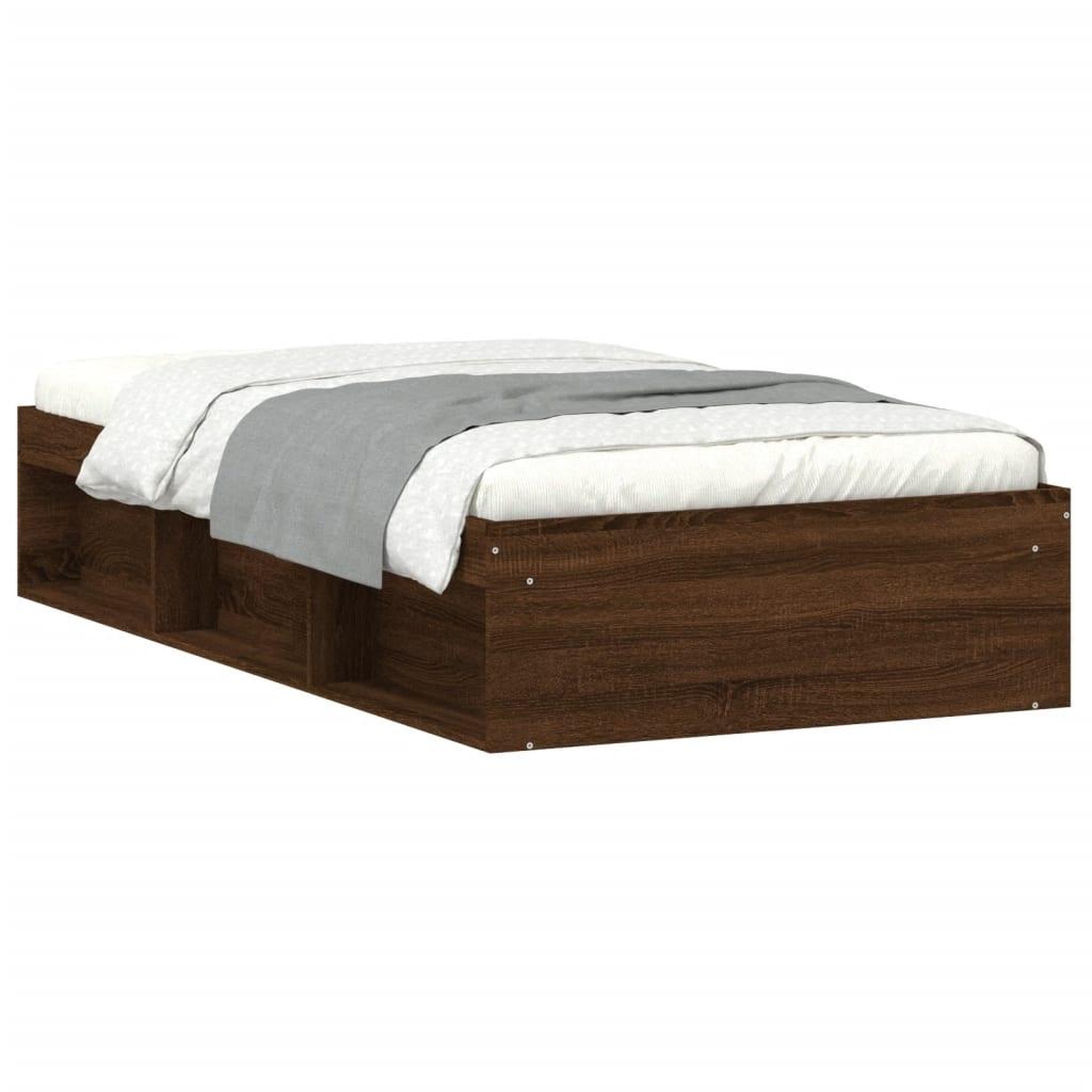 Voir la diapositive 2 : VIDAXL Cadre de lit sans matelas chene marron 100x200 cm