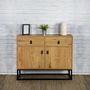 Voir la diapositive 5 : The Home Deco Factory Buffet design bois et métal Abbott - L. 100 x H. 80 cm - Marron