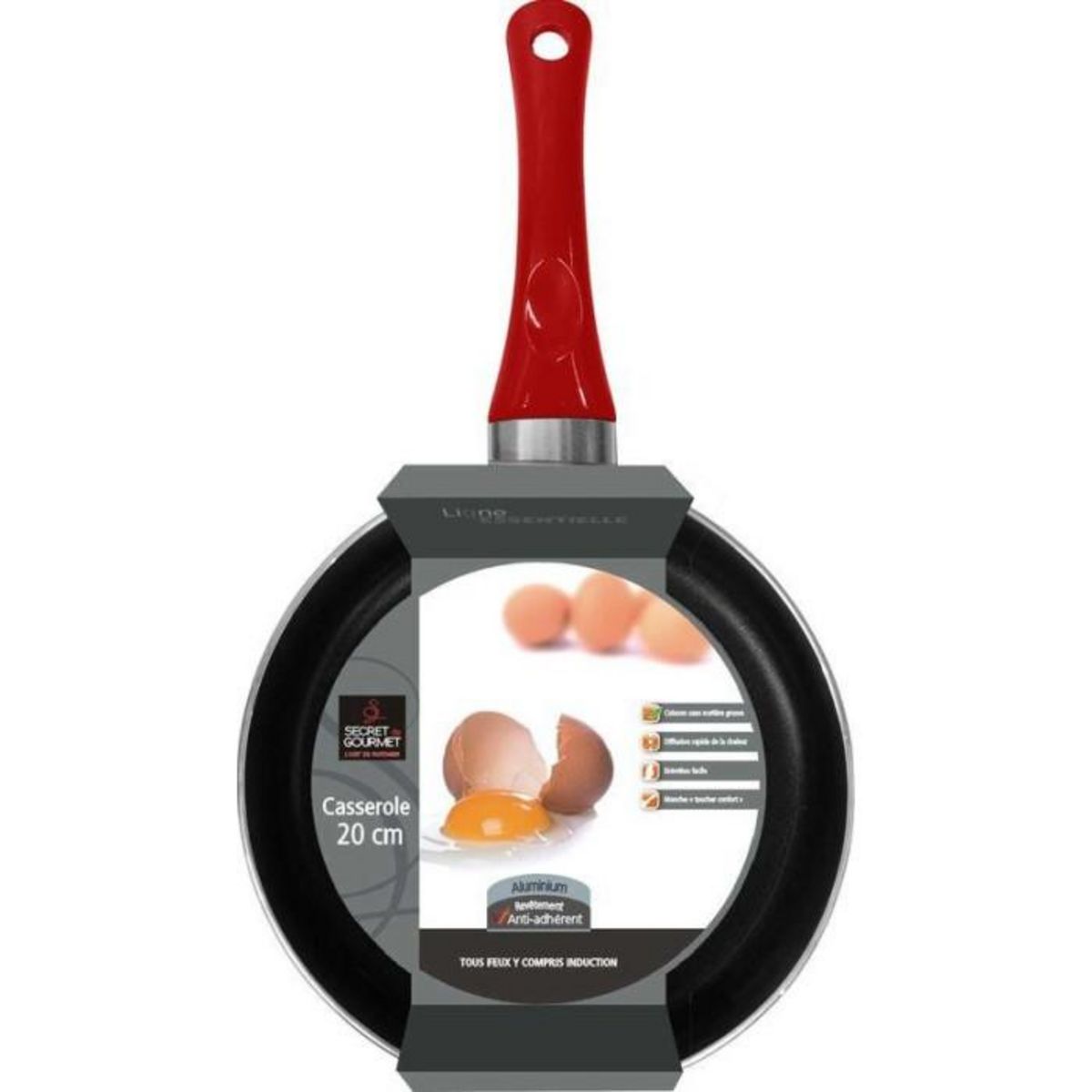 FIVE Casserole en Aluminium  Essentielle  20cm Rouge