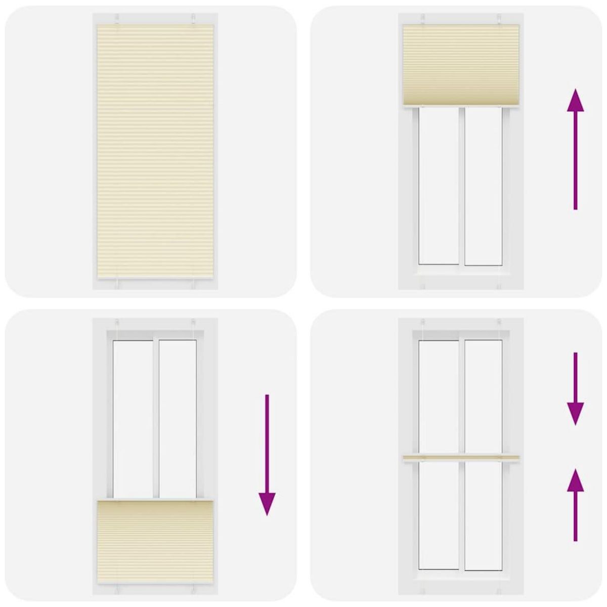 VIDAXL Store plisse creme 85x200 cm largeur du tissu 84,4 cm polyester