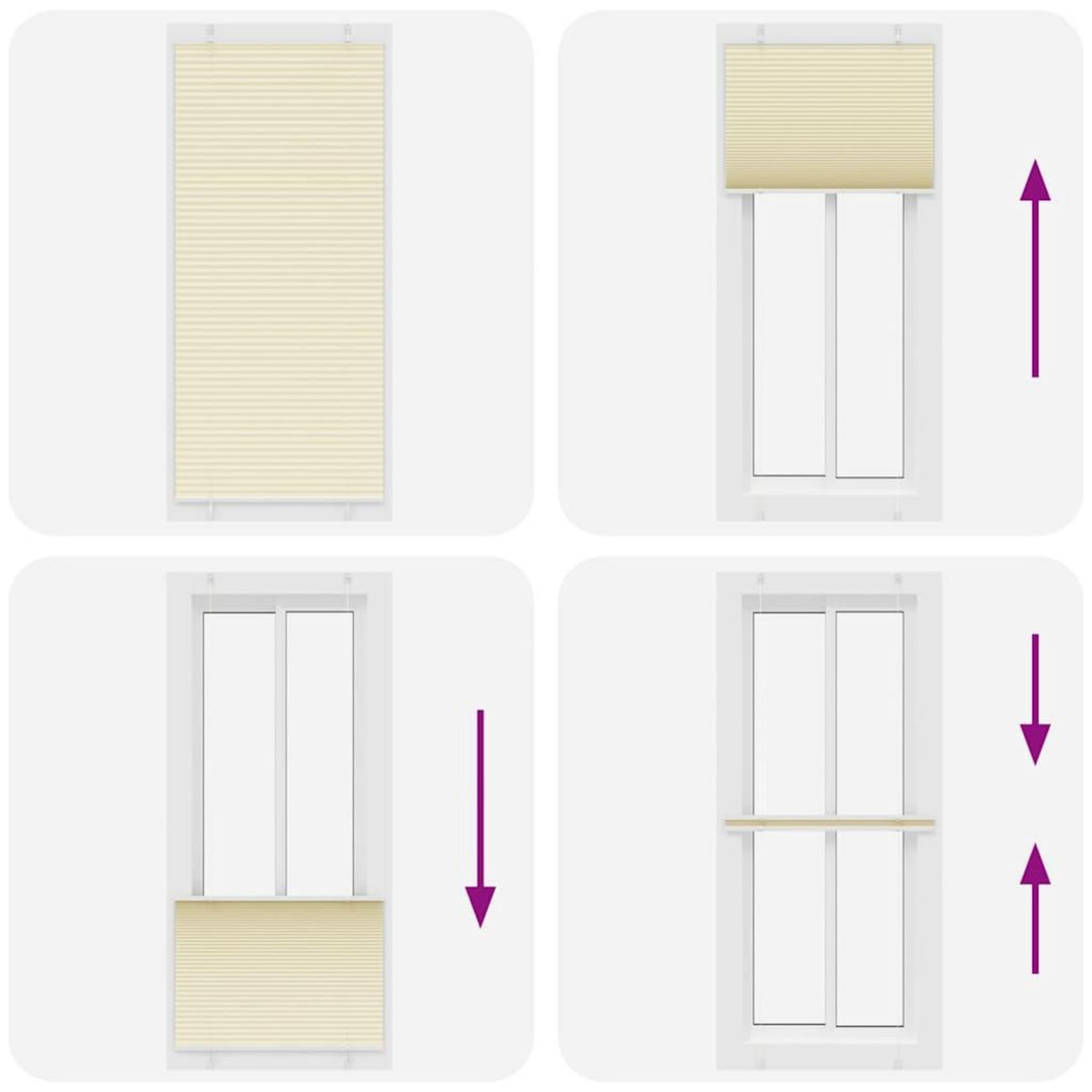 VIDAXL Store plisse creme 85x200 cm largeur du tissu 84,4 cm polyester