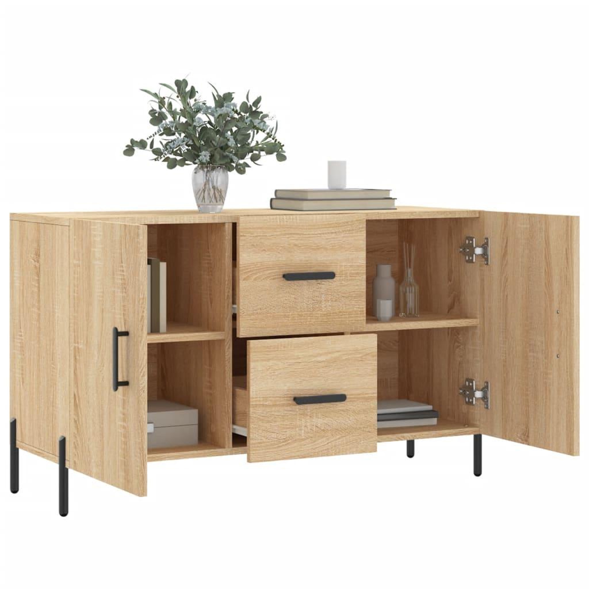 Voir la diapositive 4 : VIDAXL Buffet chene sonoma 100x36x60 cm bois d'ingenierie