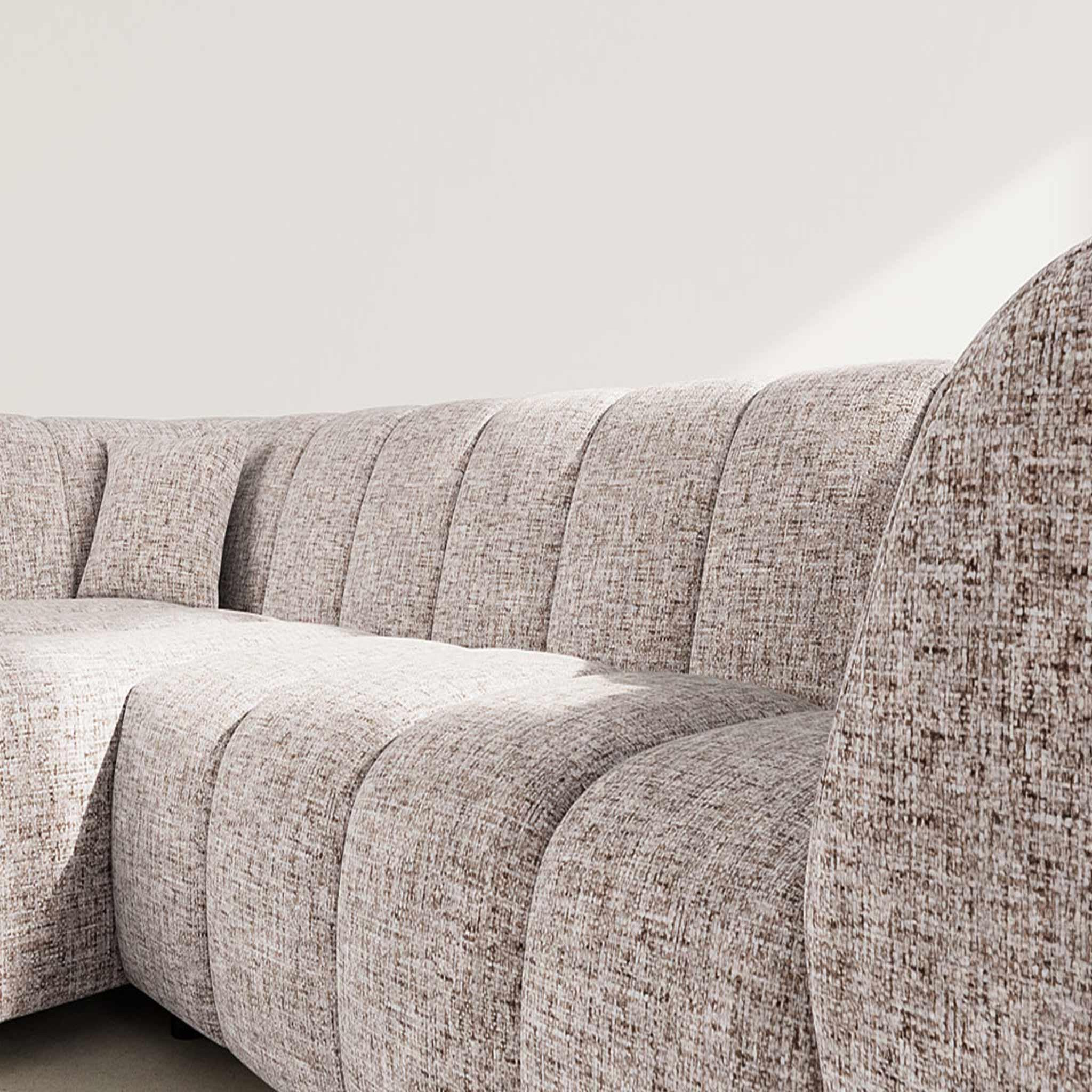 Voir la diapositive 4 : LISA DESIGN Curtis - canapé d'angle gauche 4 places avec accoudoir en tissu texturé