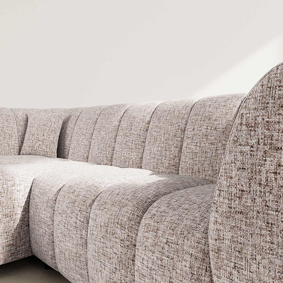 LISA DESIGN Curtis - canapé d'angle gauche 4 places avec accoudoir en tissu texturé