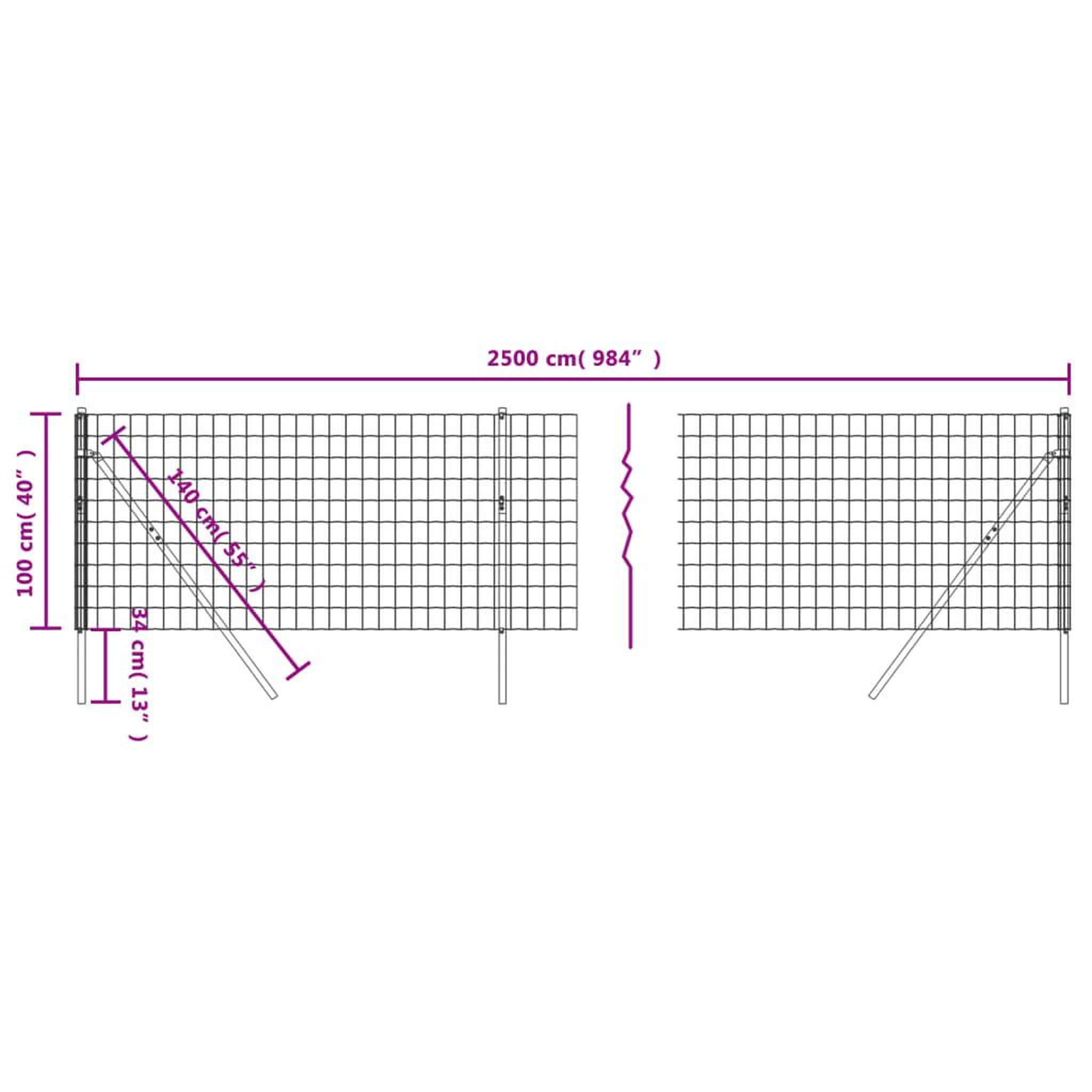 Voir la diapositive 5 : VIDAXL Cloture en treillis metallique anthracite 1x25m acier galvanise