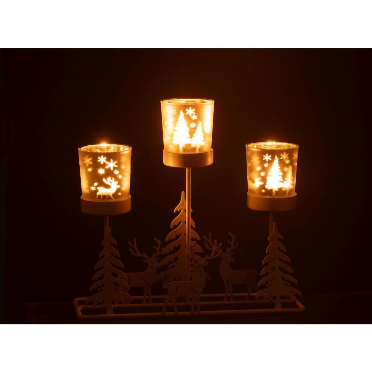 Paris Prix Photophore Hiver en Métal  Chalet  24cm Blanc