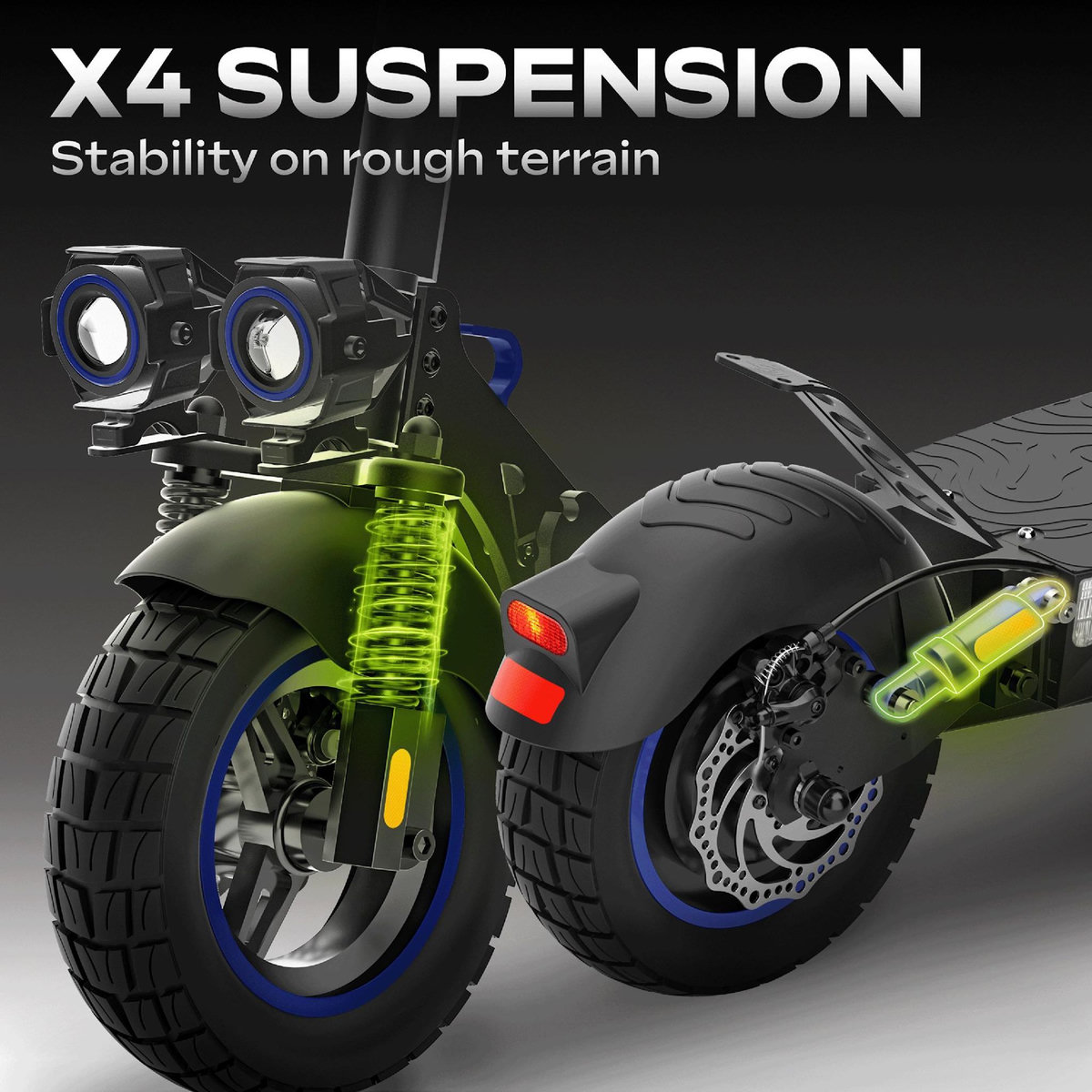 URBANGLIDE Trottinette Électrique Adulte UrbanGlide  ECROSS –  Moteur 1300W -  Autonomie Jusqu'a 60 km - Pneu Tubeless 10  - Batterie 54V/13Ah - Poids 23Kg