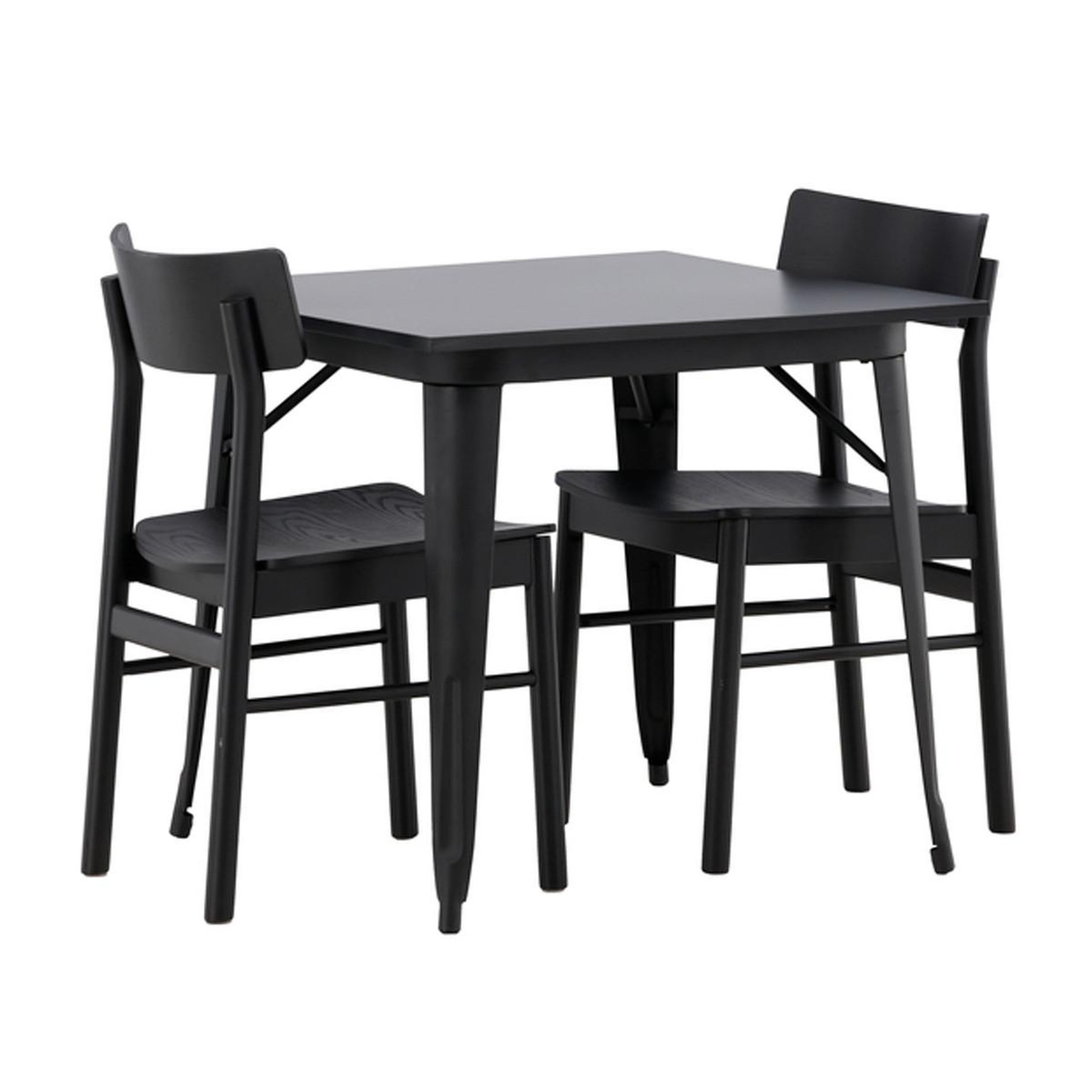 Paris Prix Ensemble table à manger & 2 chaises  tempe & montros  80cm noir