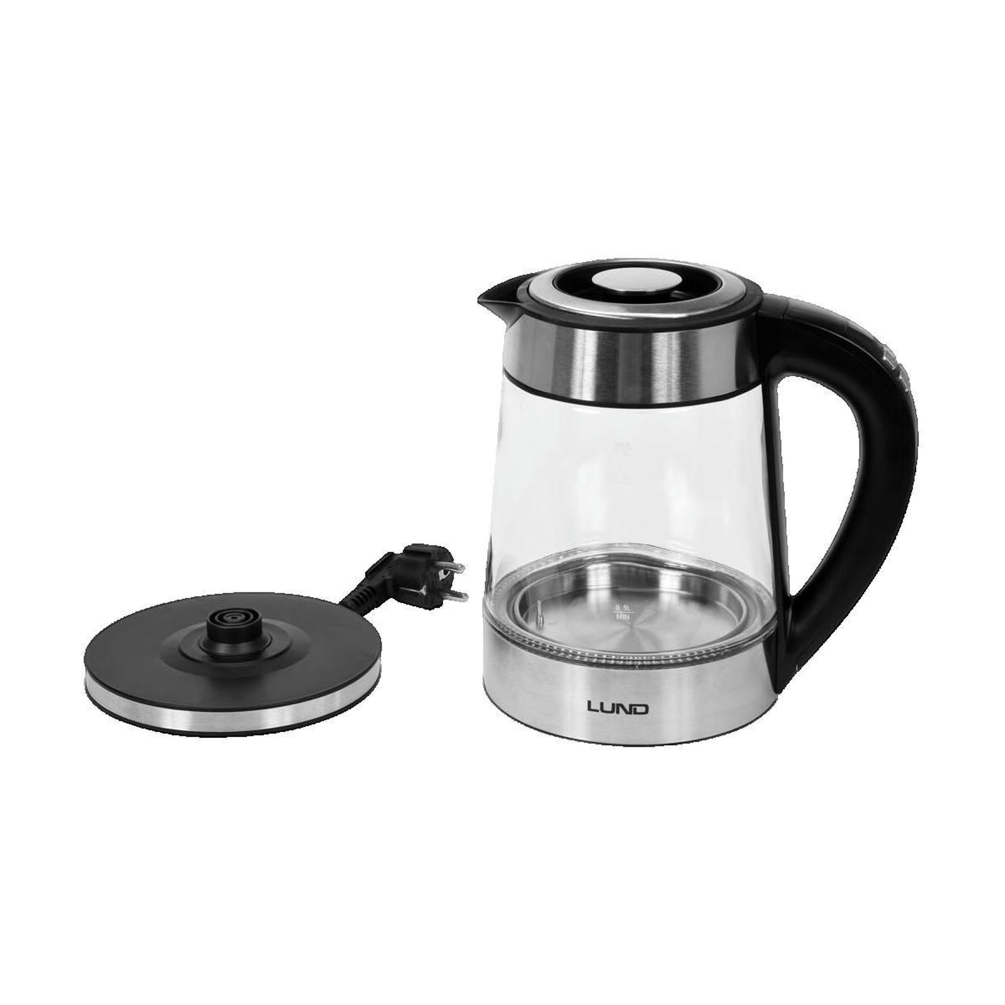 Voir la diapositive 3 : Lund Bouilloire électrique Lund 68173 en verre borosilicaté