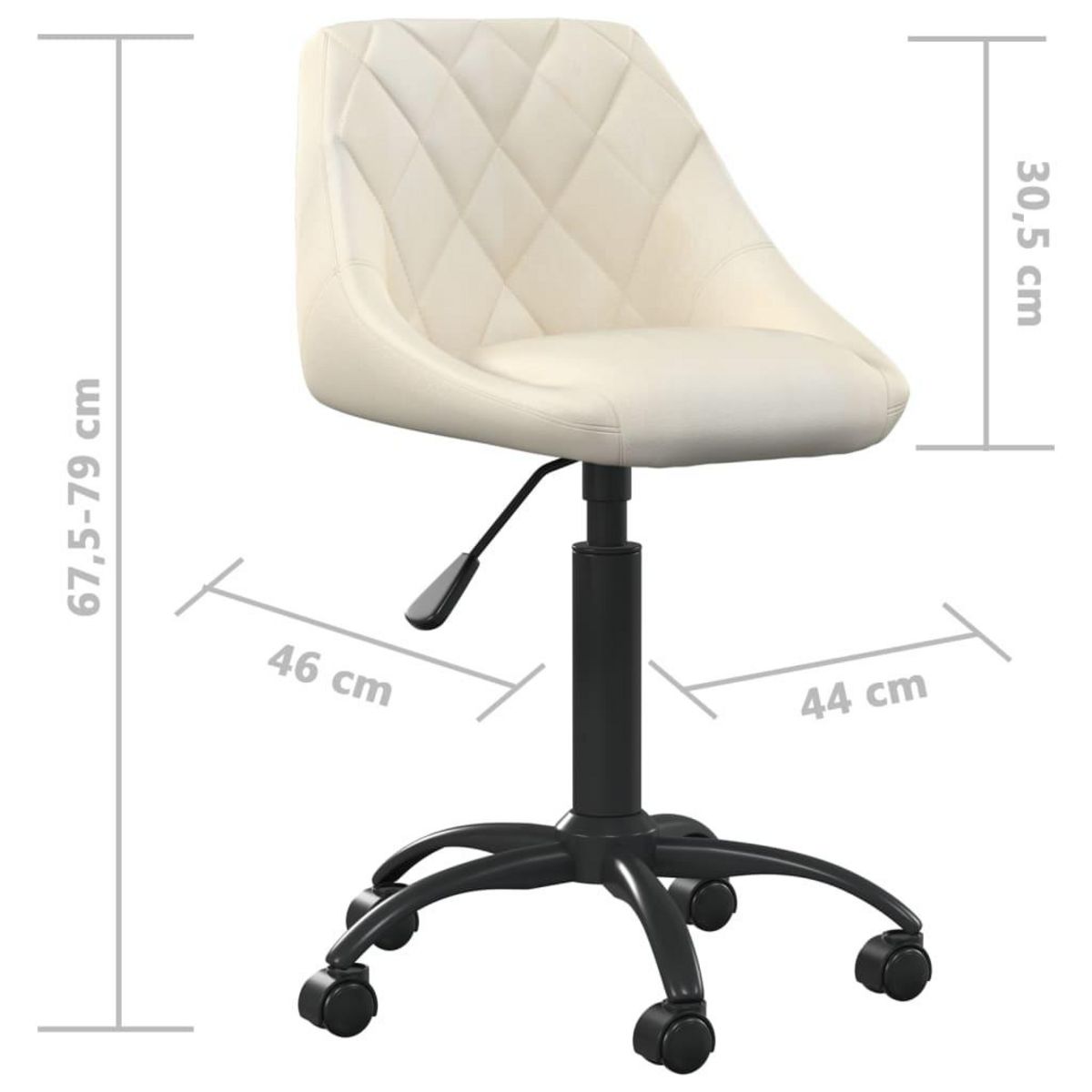 VIDAXL Chaise de bureau Creme Velours
