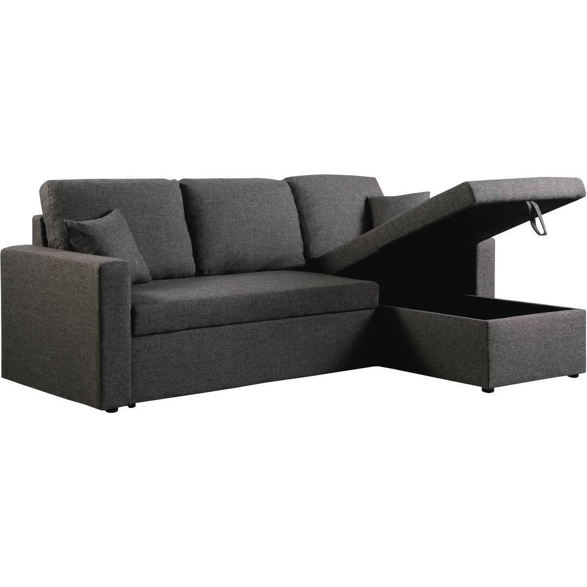 Habitat et Jardin Canapé d'angle convertible/ réversible avec coffre  Alain  - 3 places - Gris