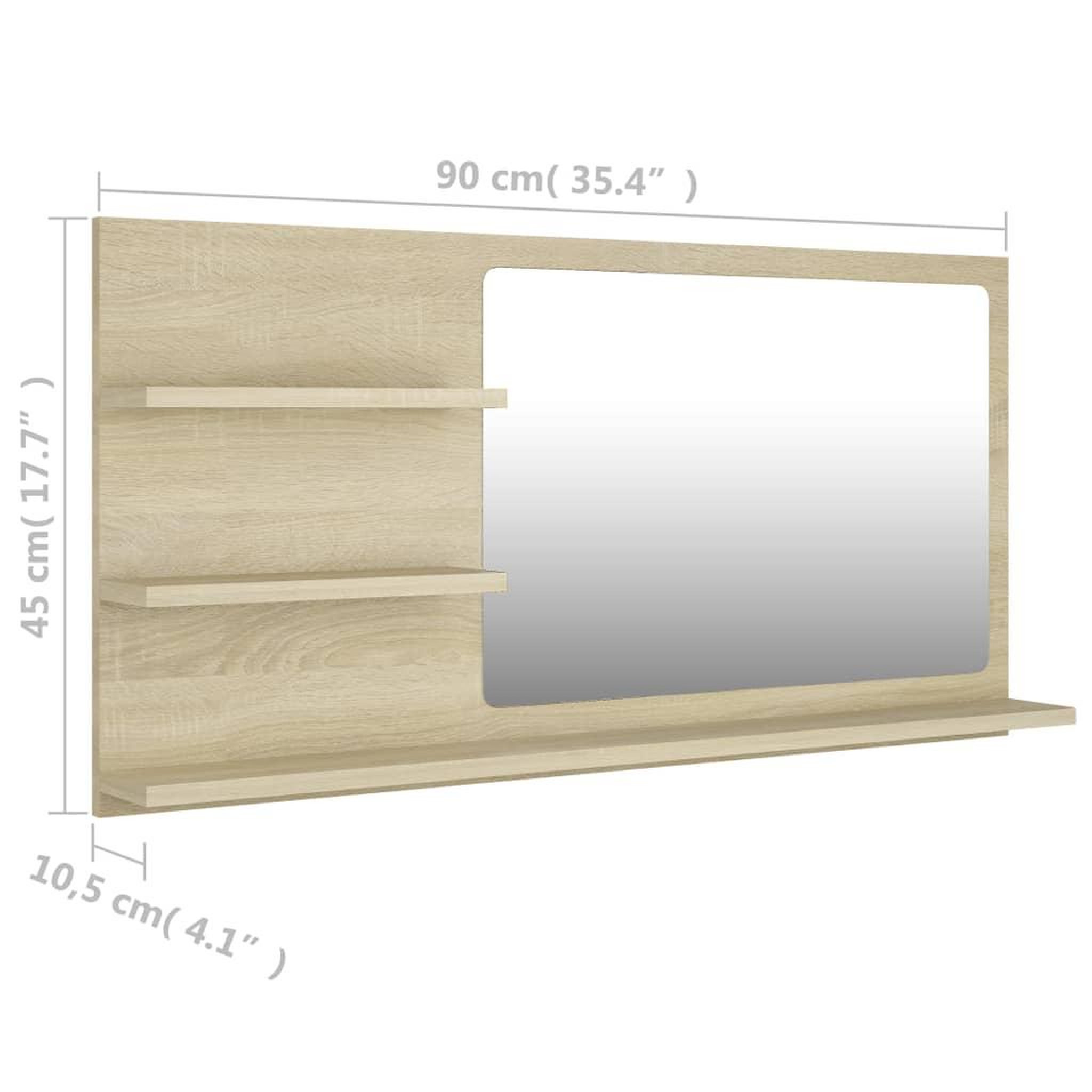 Voir la diapositive 6 : VIDAXL Miroir de salle de bain chene sonoma bois d'ingenierie
