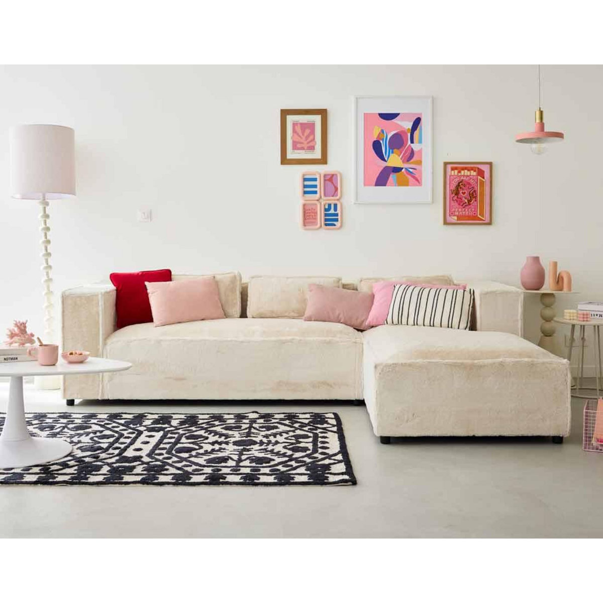 LISA DESIGN Stella - canapé d'angle droit - 4 places - en fausse fourrure