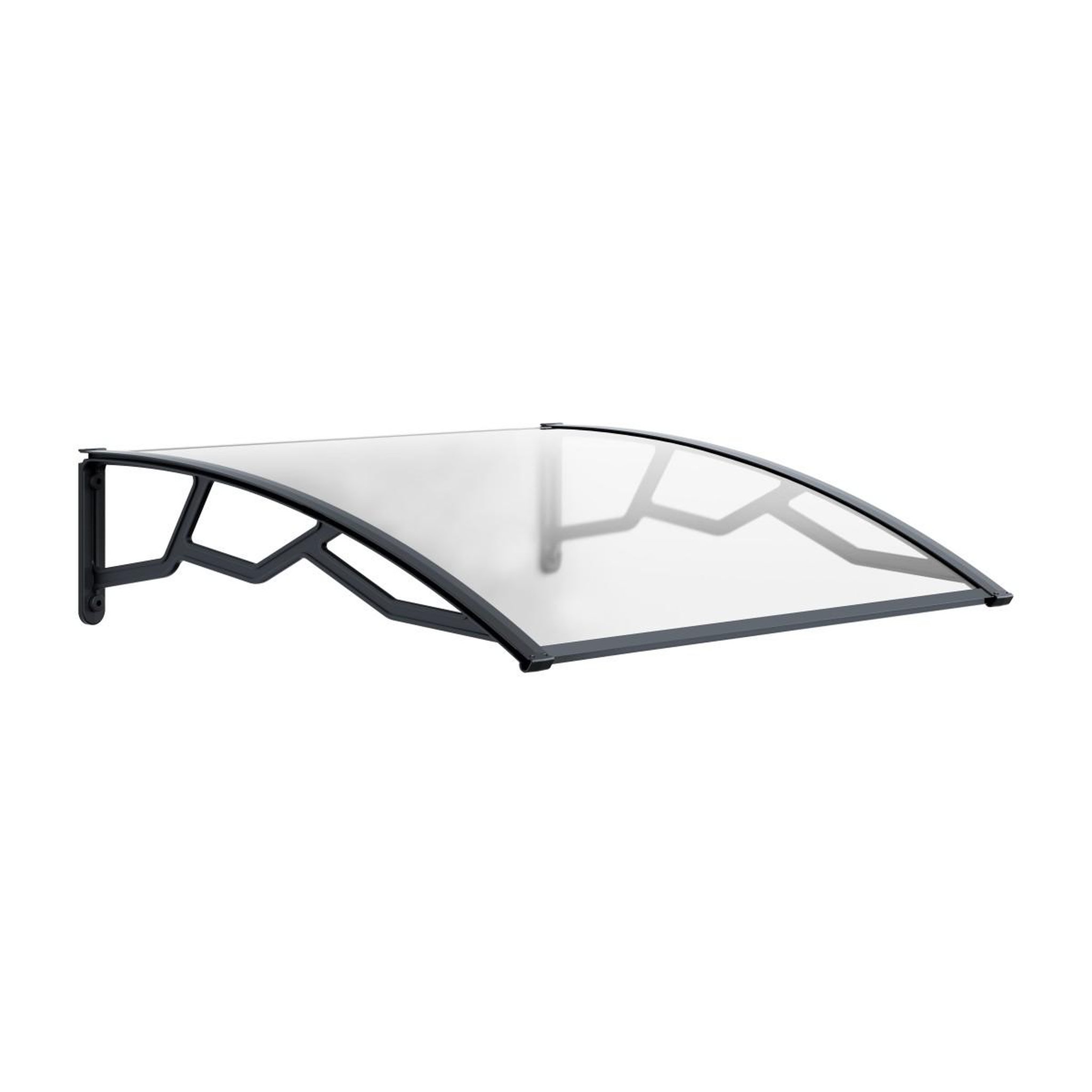 Voir la diapositive 2 : ART PLAST Auvent de porte d'entrée 100 x 120 cm transparente - polycarbonate alvéolé marquise extérieure bras polypropylène art plast