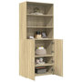 Voir la diapositive 3 : VIDAXL Buffet haut chene sonoma 80x42,5x185 cm bois d'ingenierie