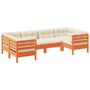 Voir la diapositive 2 : VIDAXL Salon de jardin 6 pcs avec coussins cire marron bois pin massif