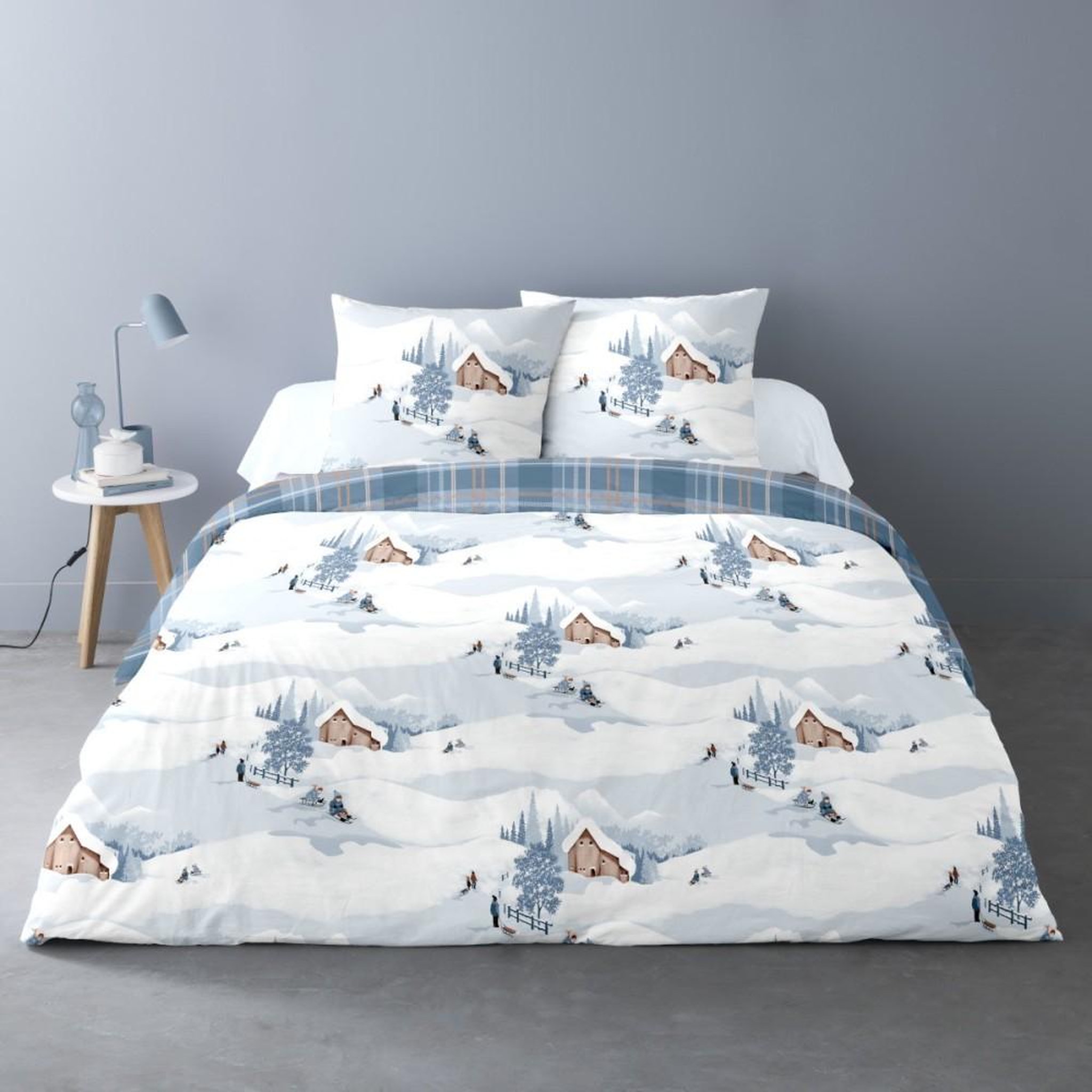 Voir la diapositive 1 : Dourev Housse de couette Flanelle 240x220 ALBA + 2 taies