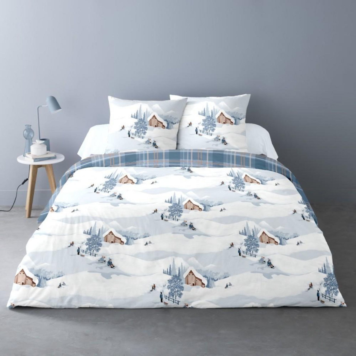 Dourev Housse de couette Flanelle 240x220 ALBA + 2 taies