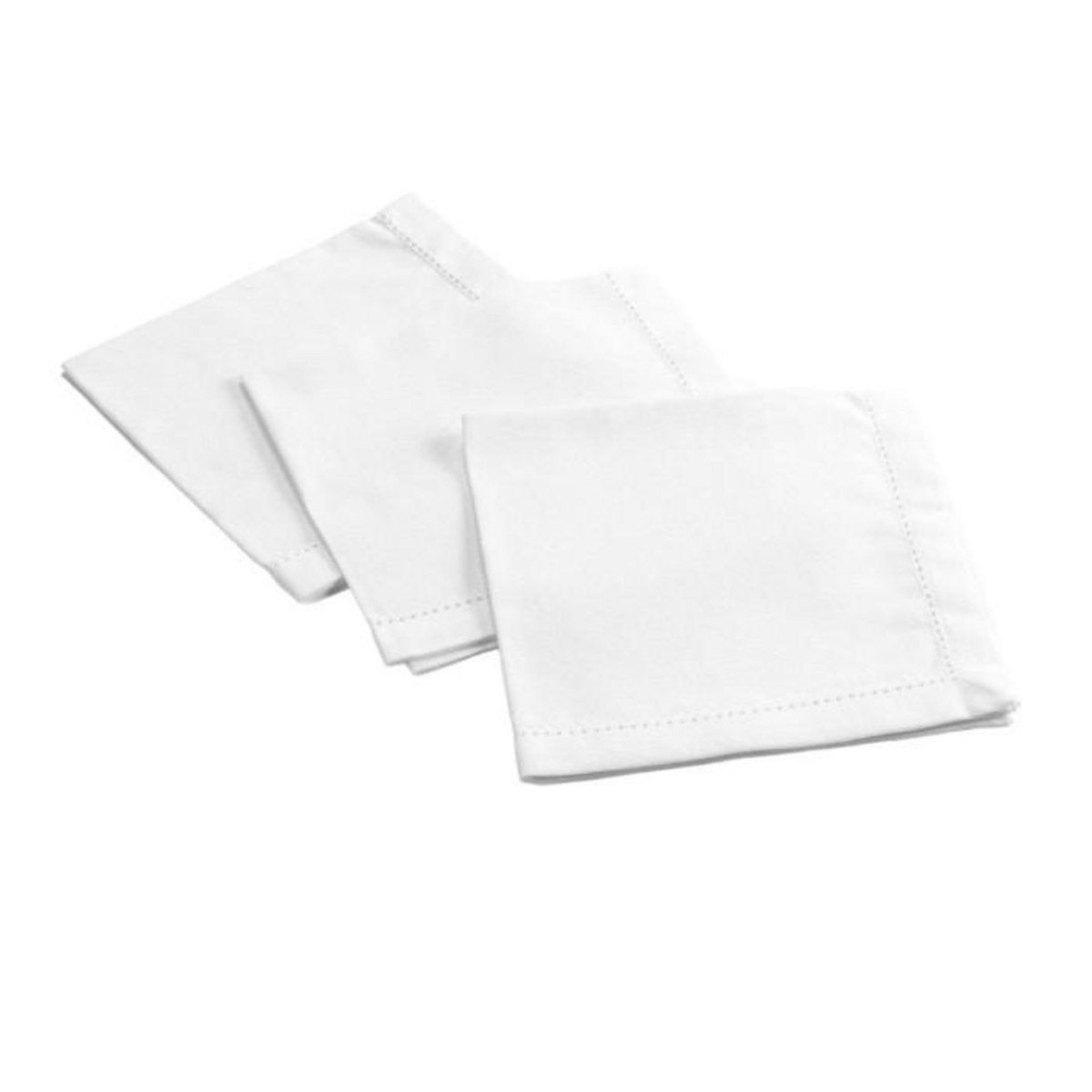 Paris Prix Lot de 3 Serviettes de Table  Charline  40x40cm Blanc