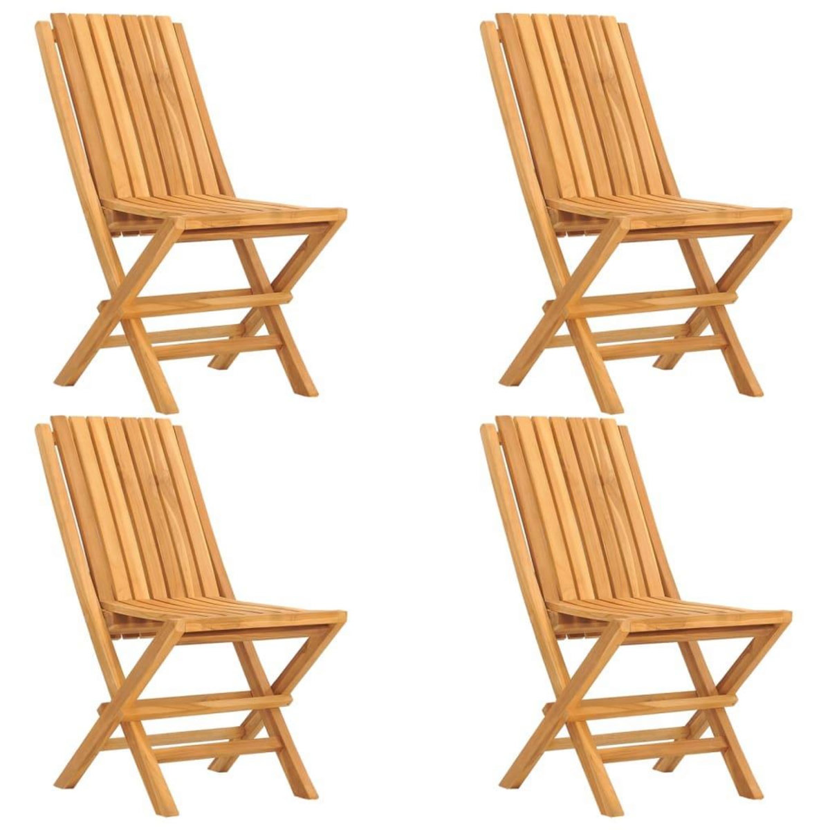 VIDAXL Chaises de jardin pliantes lot de 4 47x47x89cm bois massif teck