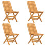 Voir la diapositive 2 : VIDAXL Chaises de jardin pliantes lot de 4 47x47x89cm bois massif teck