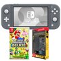 NINTENDO EXCLU WEB Console Nintendo Switch Lite Grise + New Super Mario Bros U Deluxe + Pack Accessoire Exclusif Auchan