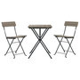 Voir la diapositive 3 : VIDAXL Ensemble de bistro pliable 3 pcs Gris Resine tressee
