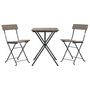 Voir la diapositive 3 : VIDAXL Ensemble de bistro pliable 3 pcs Gris Resine tressee