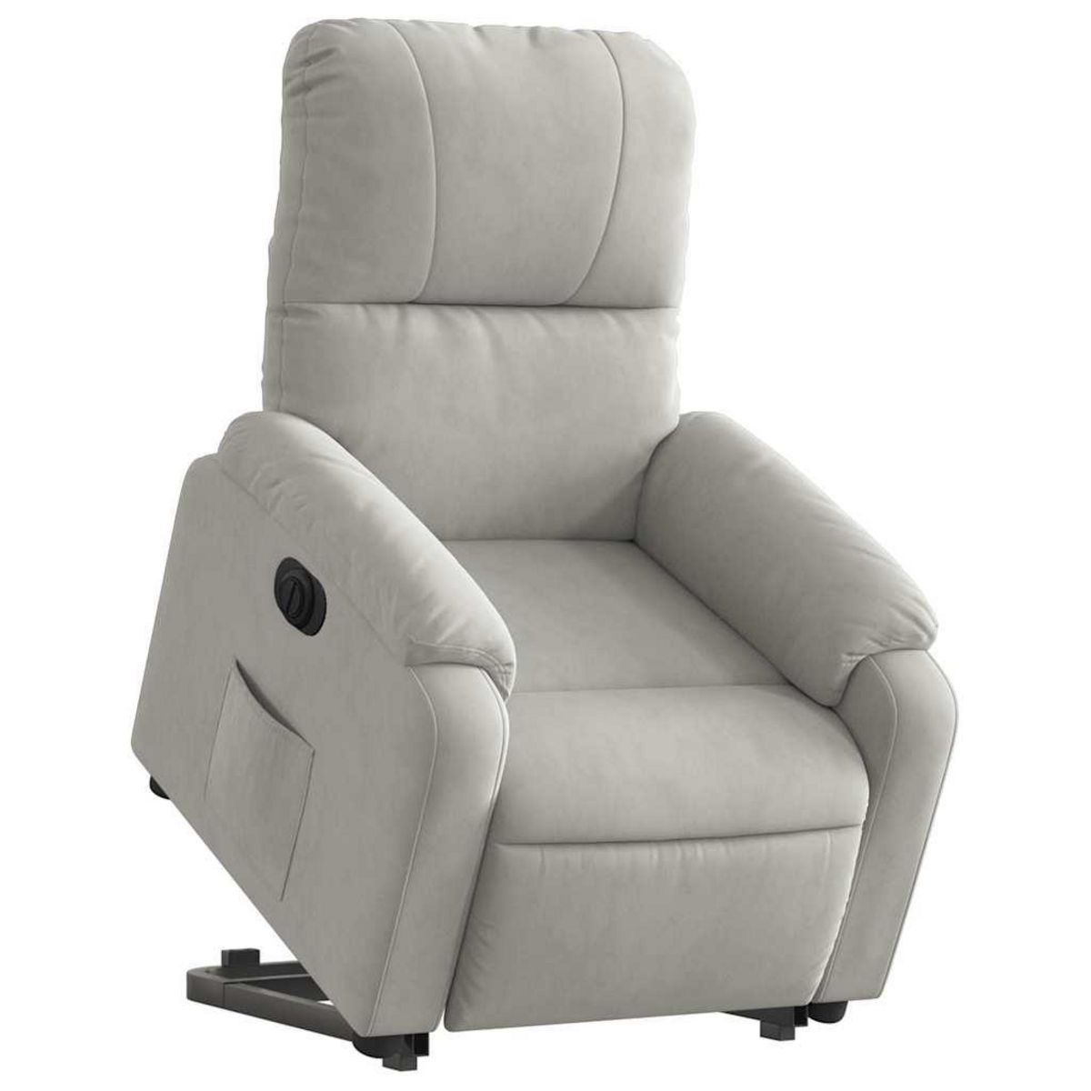 VIDAXL Fauteuil inclinable electrique gris clair tissu microfibre