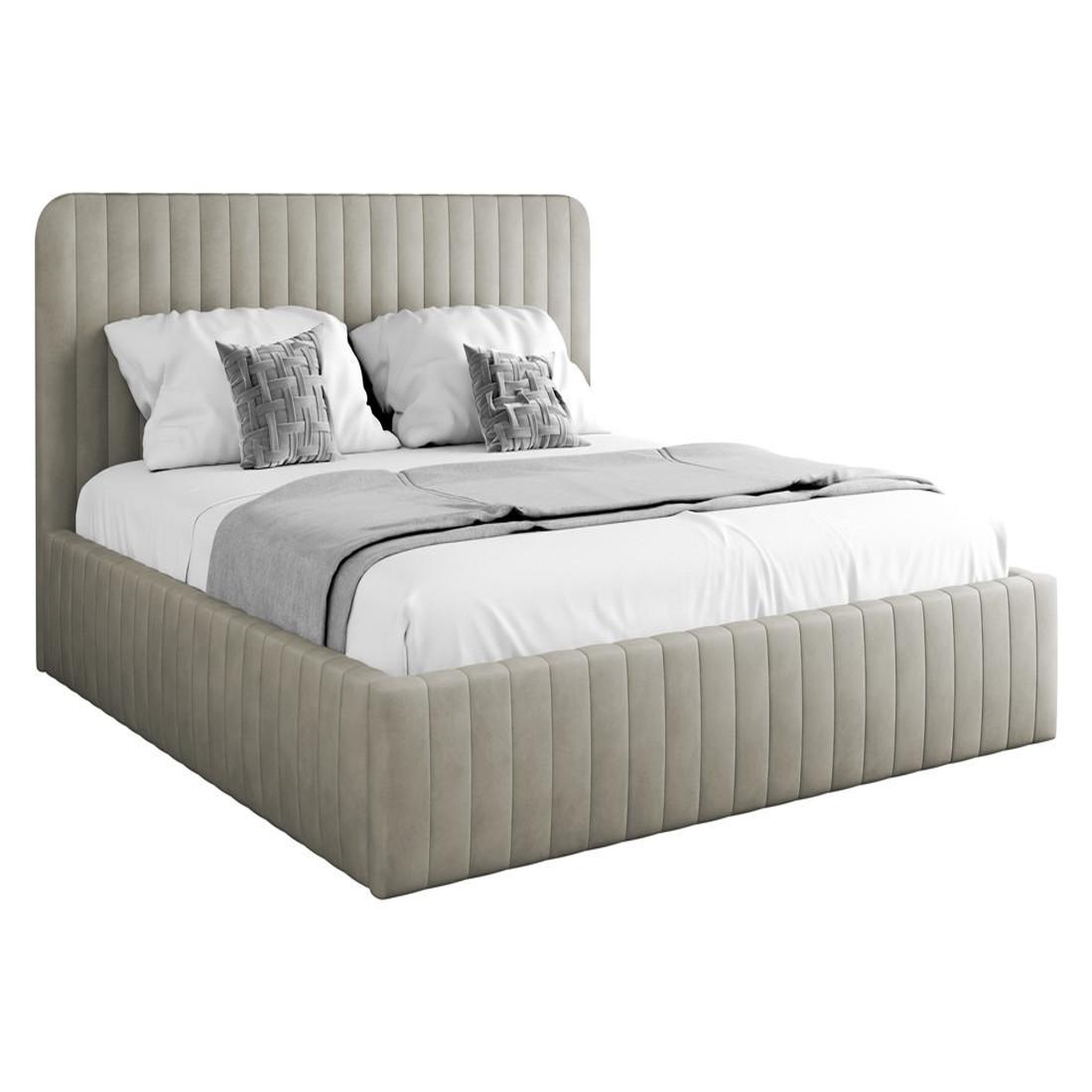 Voir la diapositive 2 : BEST MOBILIER Stuart - lit coffre - 180x200 cm - sommier inclus - en velours