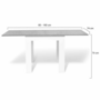 Voir la diapositive 5 : ID MARKET Table à manger extensible rectangle DONA 4-8 personnes plateau effet béton 80-160 cm