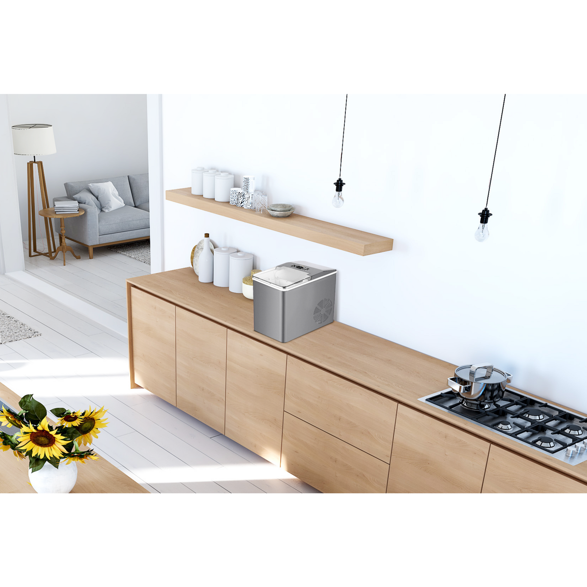 Hyundai Machine à glaçon 1200w 12kg gris - HY-IM2105-001