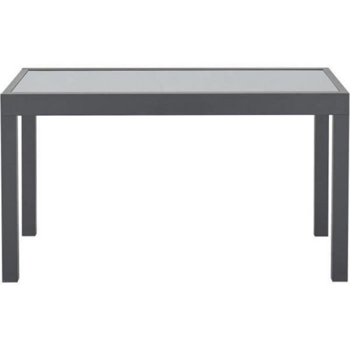 MARKET24 Table de jardin extensible rectangulaire 6 a 10 personnes - Structure aluminium - Plateau verre trempé - L 135-270 x H 75 x P 9