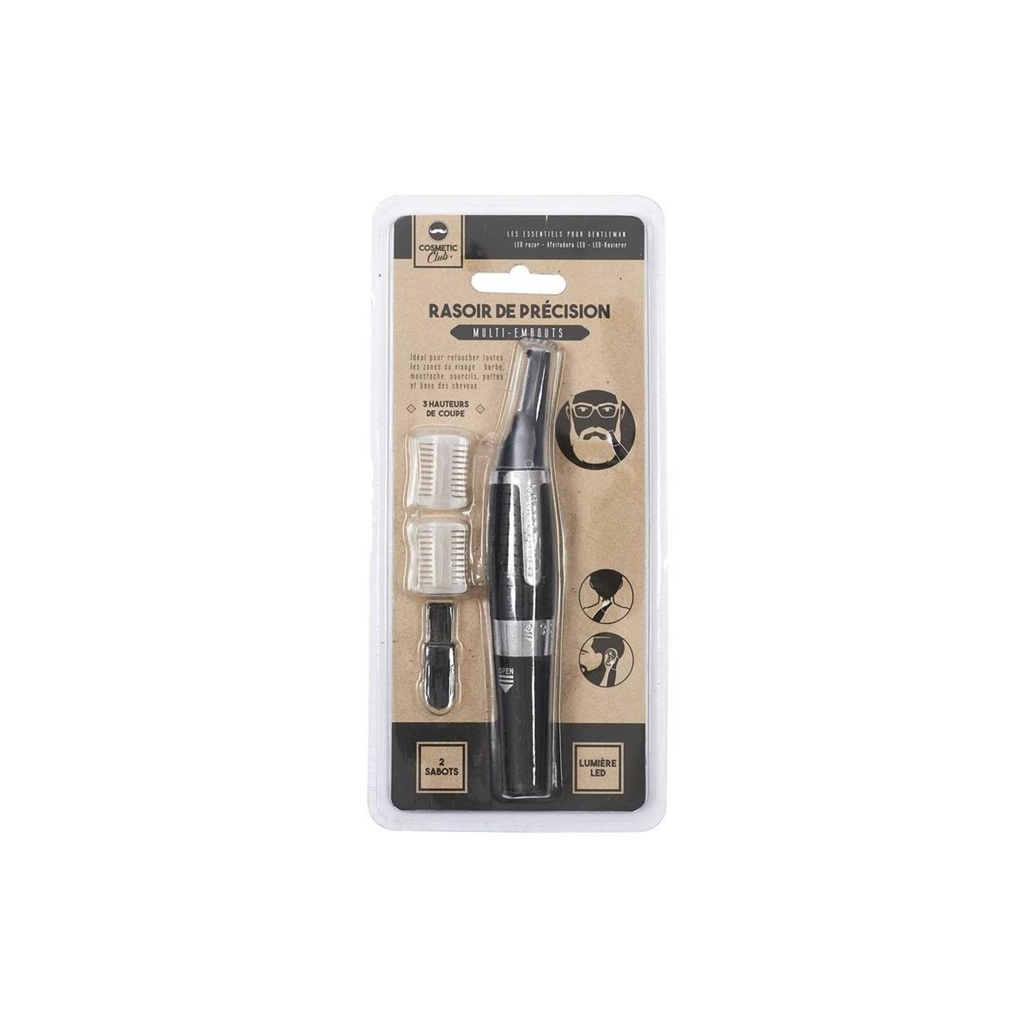 Voir la diapositive 5 : Cosmetic Club Rasoir de précision  multi-embouts  14cm noir