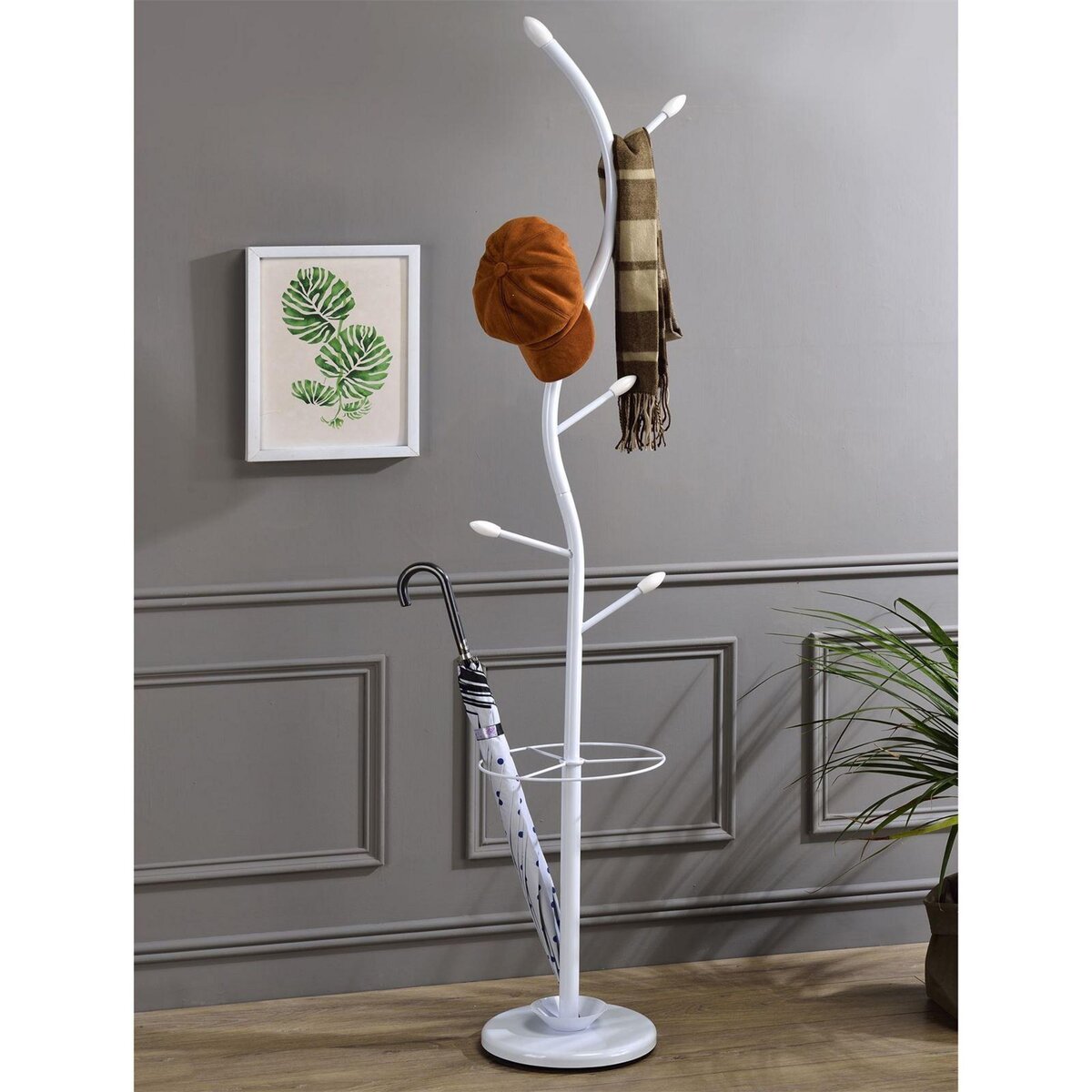 IDIMEX Porte-manteaux 6 crochets TRIANA en métal et bois