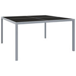 VIDAXL Table de jardin 130x130x72 cm Gris Acier et verre