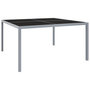 Voir la diapositive 1 : VIDAXL Table de jardin 130x130x72 cm Gris Acier et verre