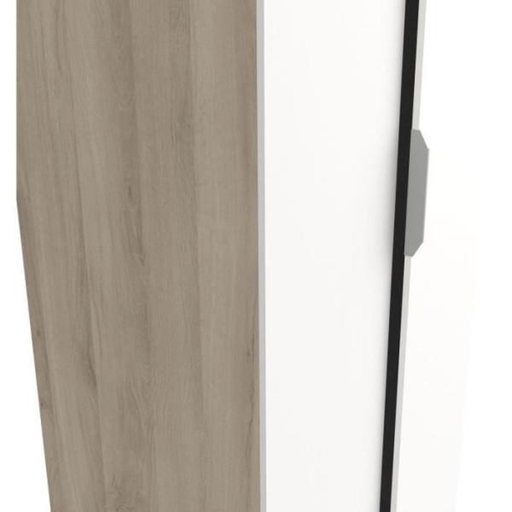 Voir la diapositive 6 : Demeyere Armoire GHOST - Décor chene kronberg et blanc mat - 2 Portes - L.79,4 x P.51,1 x H. 203 cm - DEMEYERE