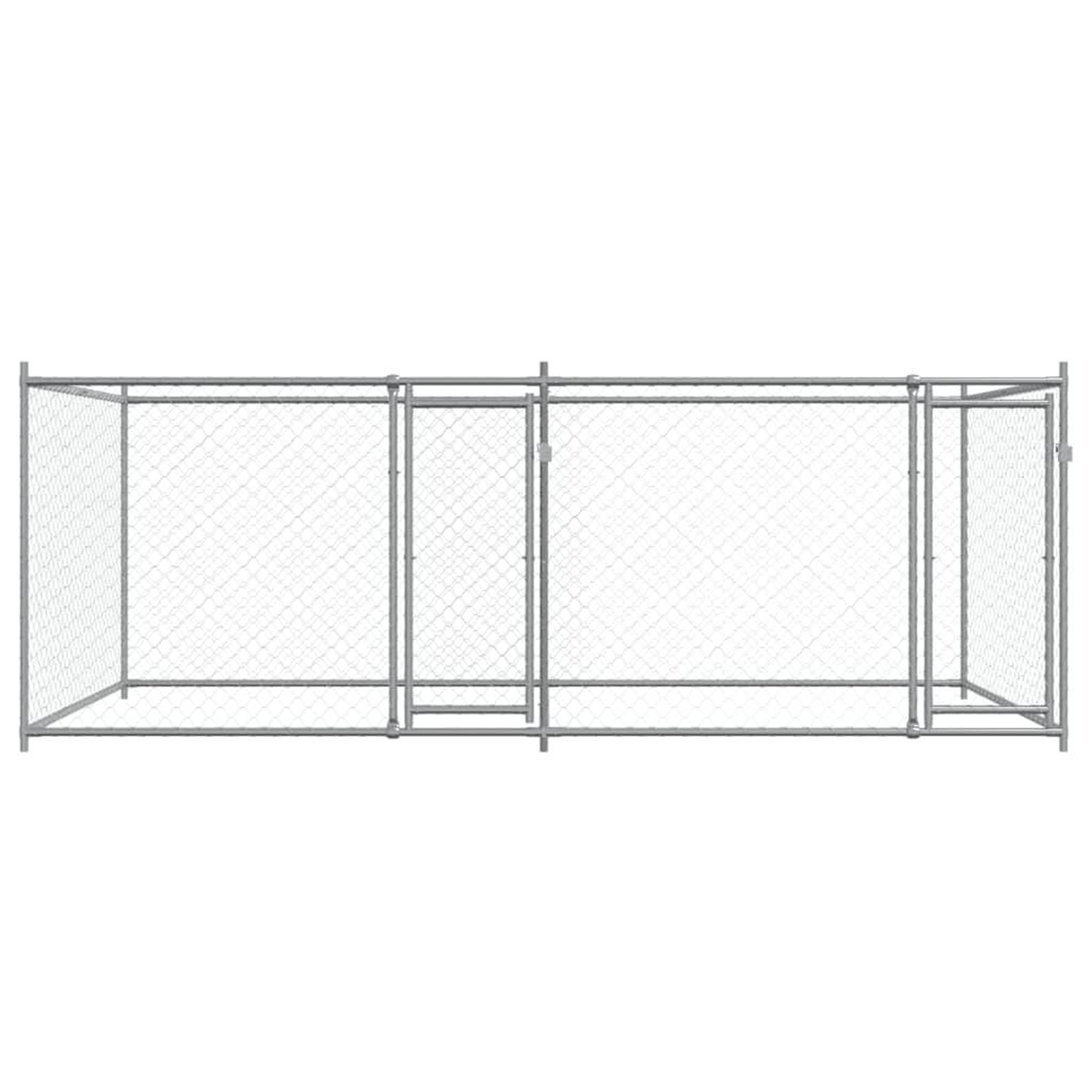 Voir la diapositive 4 : VIDAXL Cage pour chien avec portes gris 4x2x1,5 m acier galvanise