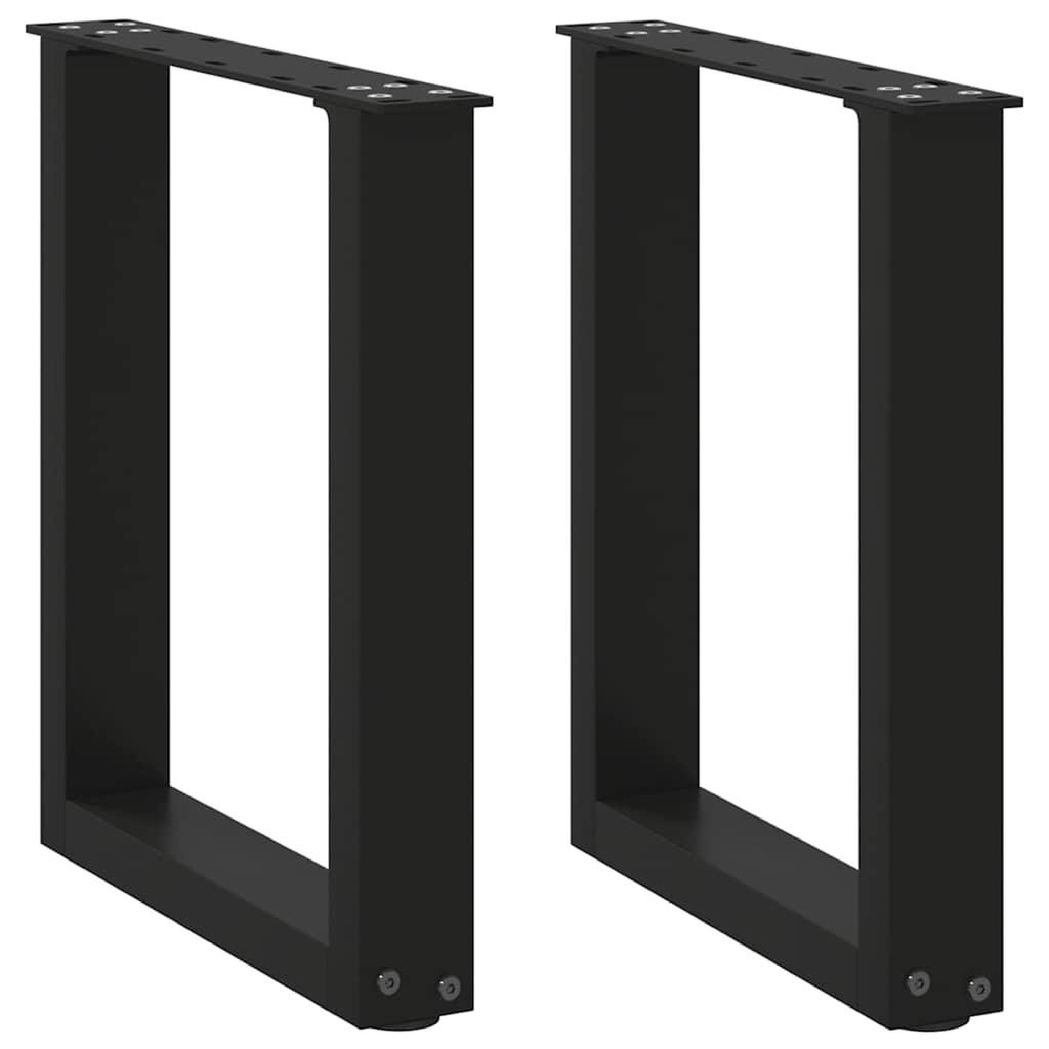 VIDAXL Pieds de table basse forme de U 2 pcs noir 38x(42-43) cm acier