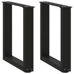 VIDAXL Pieds de table basse forme de U 2 pcs noir 38x(42-43) cm acier