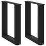 Voir la diapositive 1 : VIDAXL Pieds de table basse forme de U 2 pcs noir 38x(42-43) cm acier