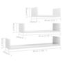 Voir la diapositive 6 : VIDAXL Etageres murales 3 pcs Blanc brillant Bois d'ingenierie